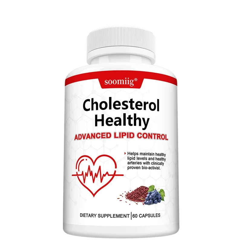 Red Yeast Rice Extract with Grape Seed Supplement Capsules for Heart Health Support - Skin & Eye Wellness, Vegan Friendly