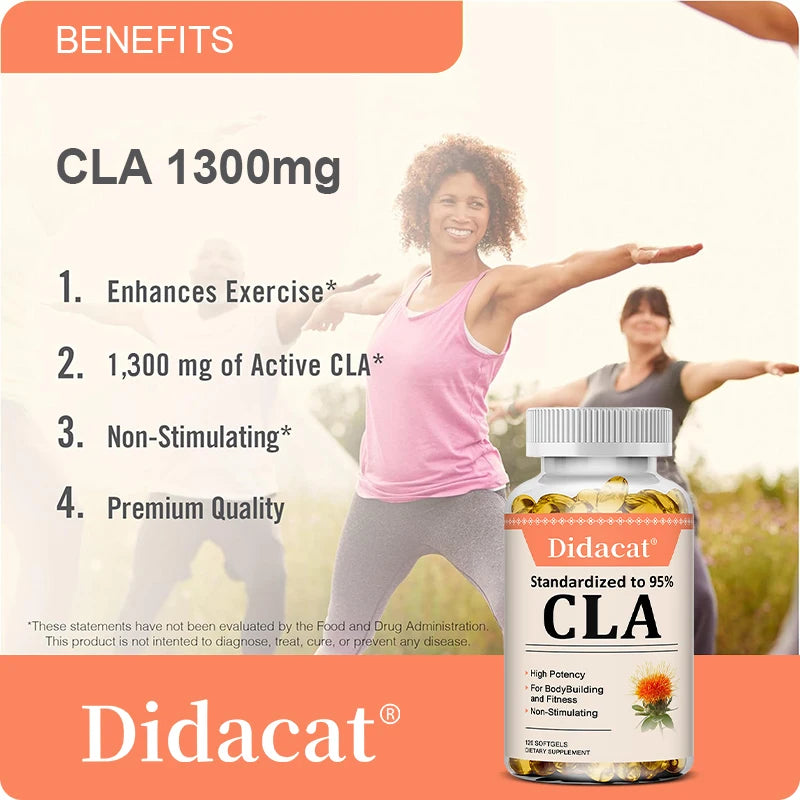 CLA Supplement, Supports Healthy Weight Management Lean Muscle Mass, 95% Active Conjugated Linoleic Acid, 30/60/120 Softgles
