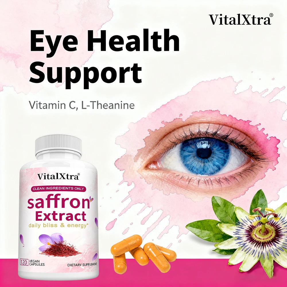 Saffron Extract Capsules Supplements for Women & Men - Premium Saffron Supplements - Mood Support, Improve Eye Health