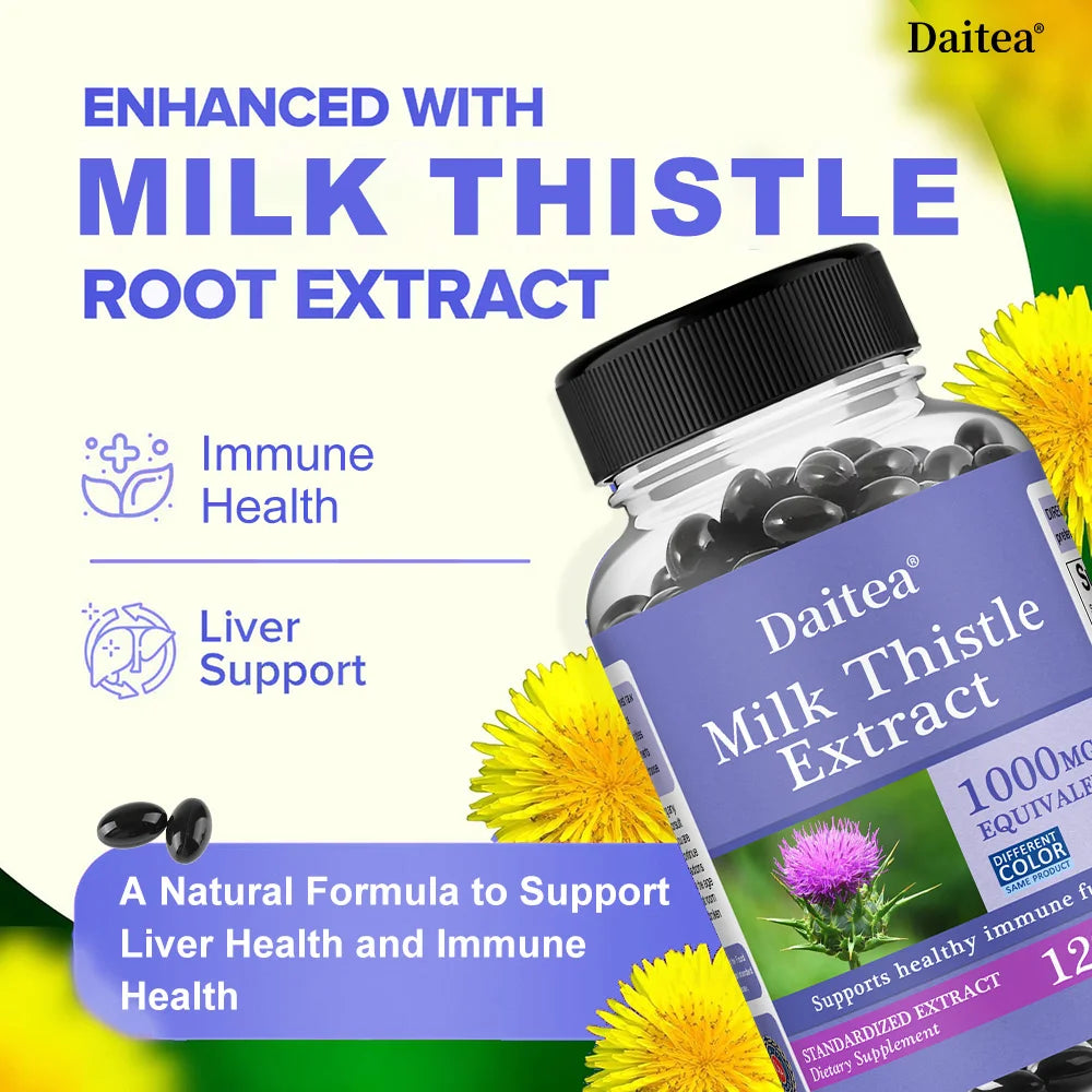 Natural Milk Thistle Supplement - Detoxifying and Cleansing for Men and Women, Liver Health and Supports Liver Function