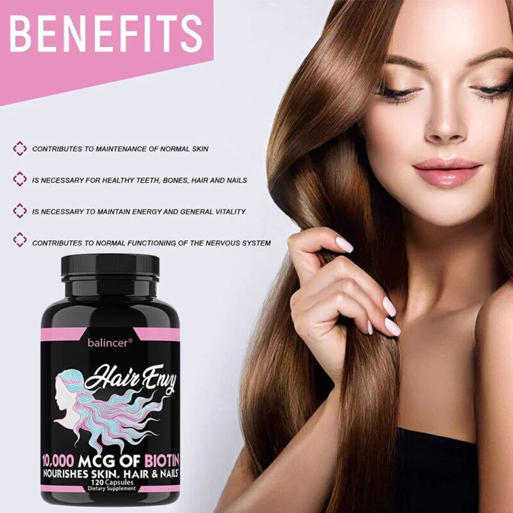 Hair, Skin & Nails Vitamin Supplement with Biotin, Keratin, Antioxidants, Supports Hair, Skin, and Nail Health for Women & Men