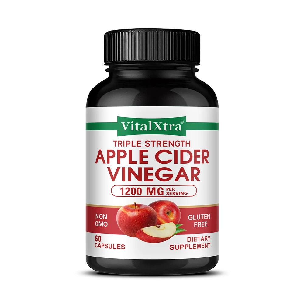Apple Cider Vinegar Supplement - Promote Metabolism and Digestion, Detox, Gut and Immune Health, 120 Vegan Capsules