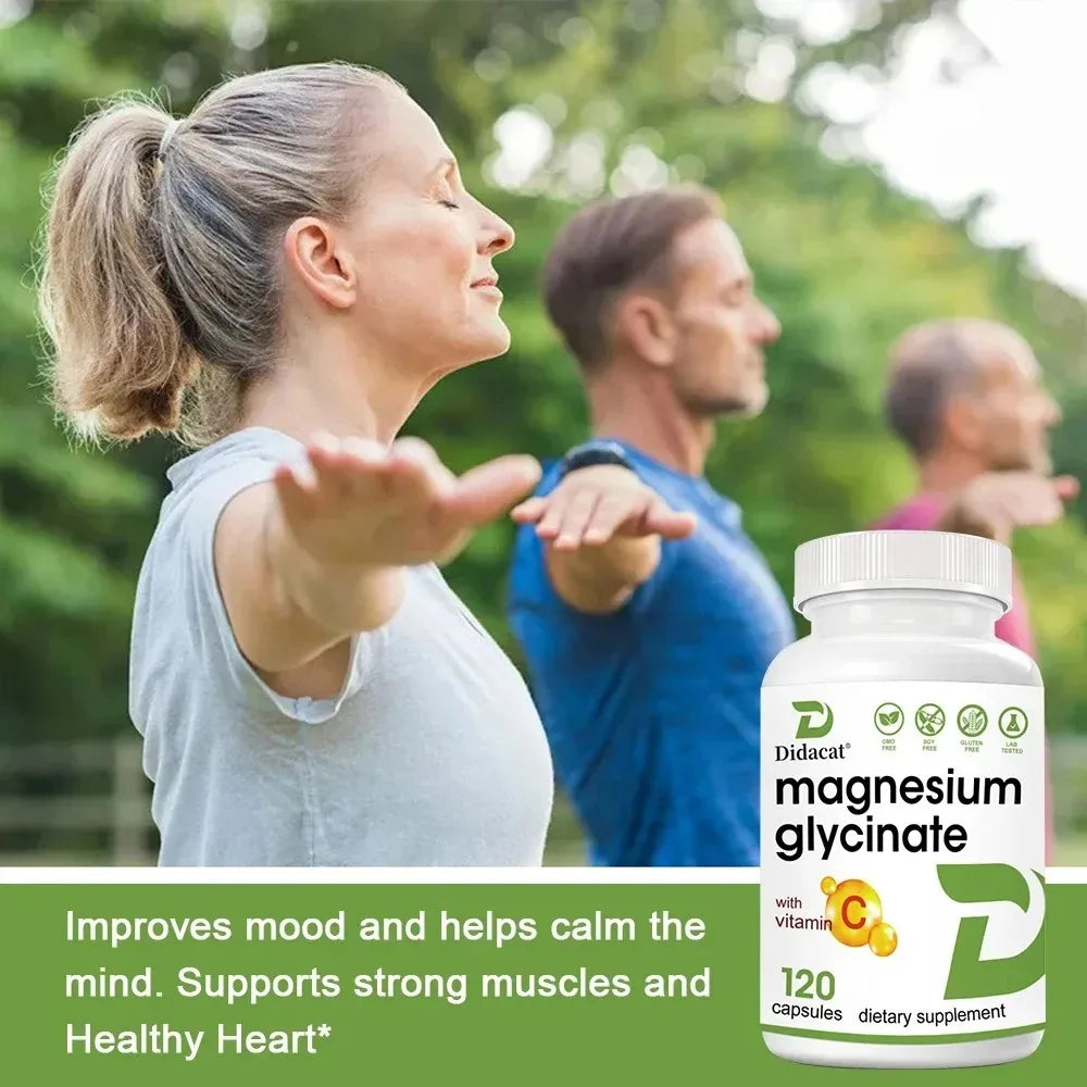 Magnesium Glycinate + Zinc Supplement Capsules, High Absorption, Support Sleep Health, Bone Joint, Brain, Strengthen Immune