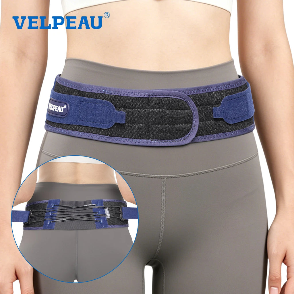 VELPEAU Sacroiliac Si Joint Hip Belt for Men Women, Adjustable Pelvis Support Belt for Sciatica, Lower Back and Lumbar Pain