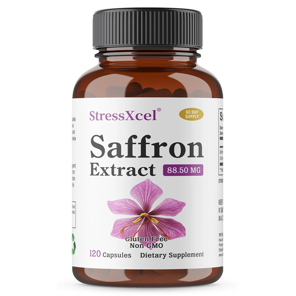 Saffron Extract Capsules, Antioxidant Daily Wellness Supplement, Improve Eye Health, Promotes Blood Circulation & Metabolism