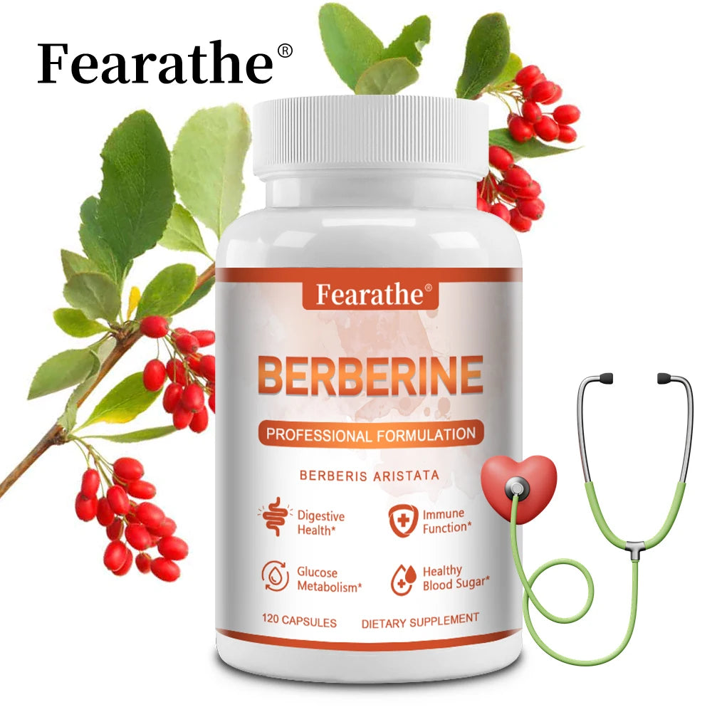 Premium Berberine - Supports Immune System, Weight Management, Digestive Health and GI Function Supplement, 120 Capsules