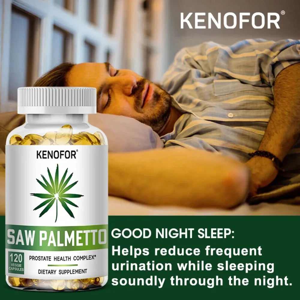 Saw Palmetto Extract Capsules Prostate Health Supplement Hair Growth for Mens Help Normal Urination Frequency