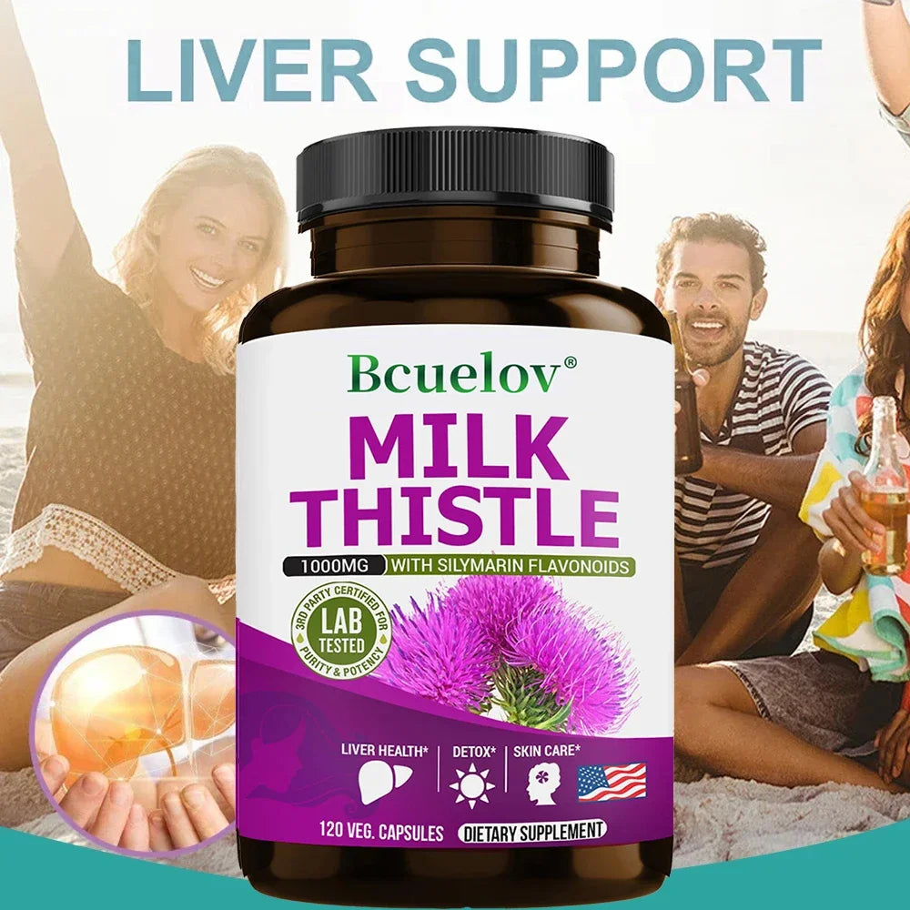 Fatty Liver Cleanse and Liver Detox Supplement with Milk Thistle Extract-for Men and Women, Supports Liver Health, Heart Health