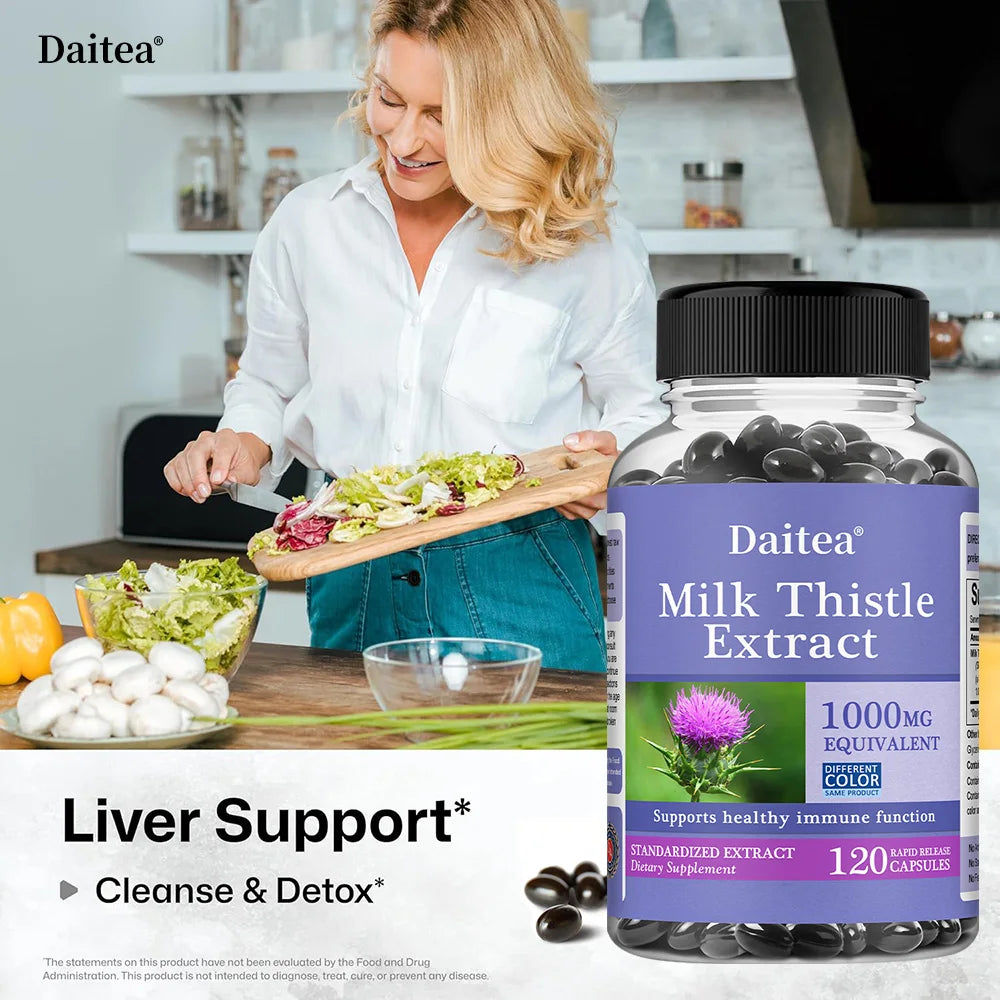 Natural Milk Thistle Supplement - Detoxifying and Cleansing for Men and Women, Liver Health and Supports Liver Function