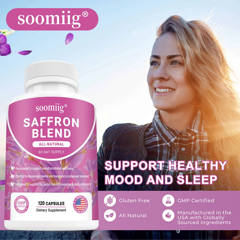 Saffron Supplements Saffron Extract for Mood & Memory, Eye Health - Joint Supplement for Women & Men - 120 Vegan Capsules