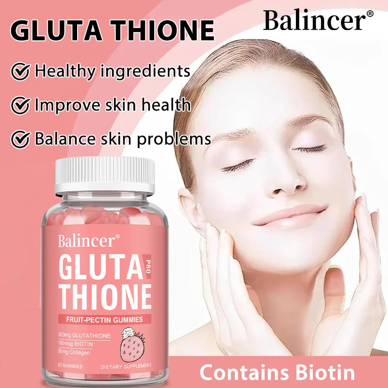 Glutathione Collagen Gummies, Brightening and Anti-aging, Supports Hair, Skin and Nail Health, Glutathione Supplement for Aldult