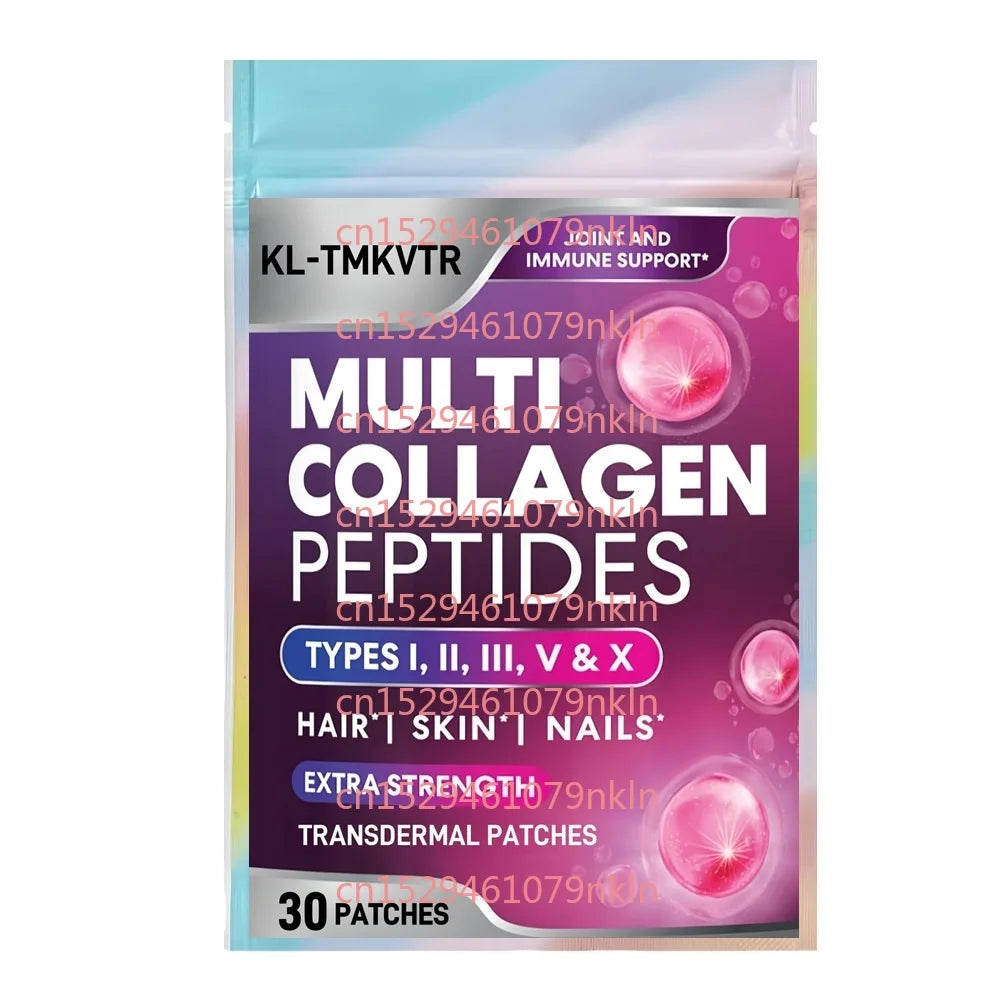 30 Patches Best Collagen Peptides Transdermal Patches for Women & Men for Hair, Skin, Nail, Bone & Joint Health Support