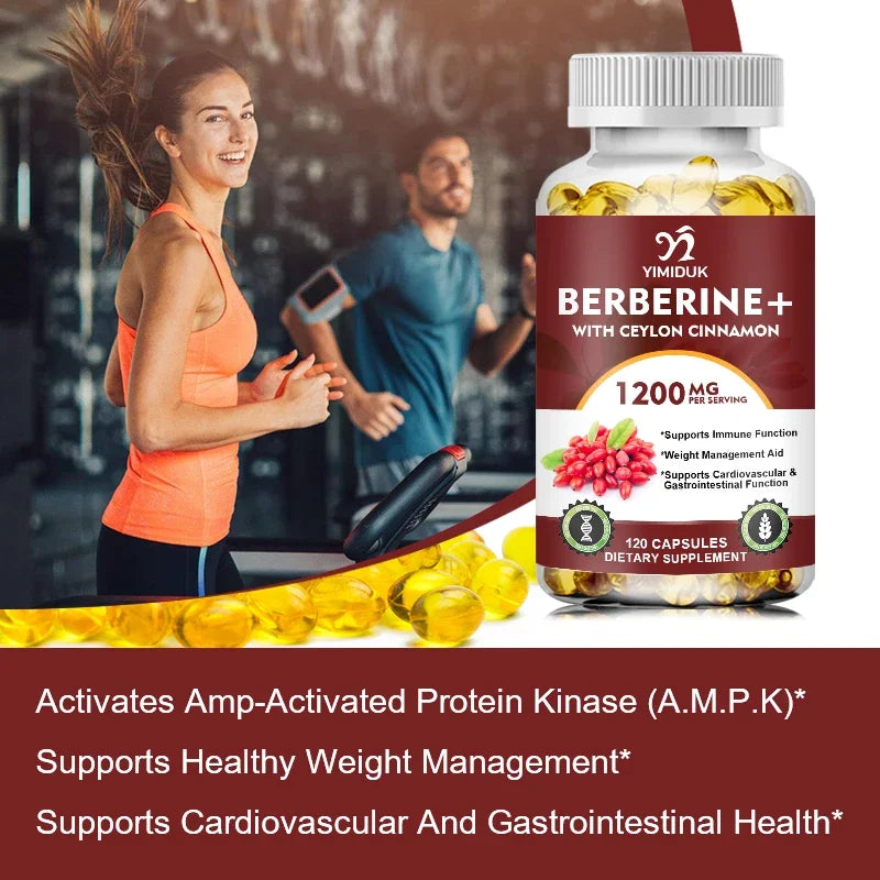 YIMIDUK Berberine Supplement, with Cinnamon & Bitter Melon, Support Heart Health, Weight Management, Cognitive Clarity