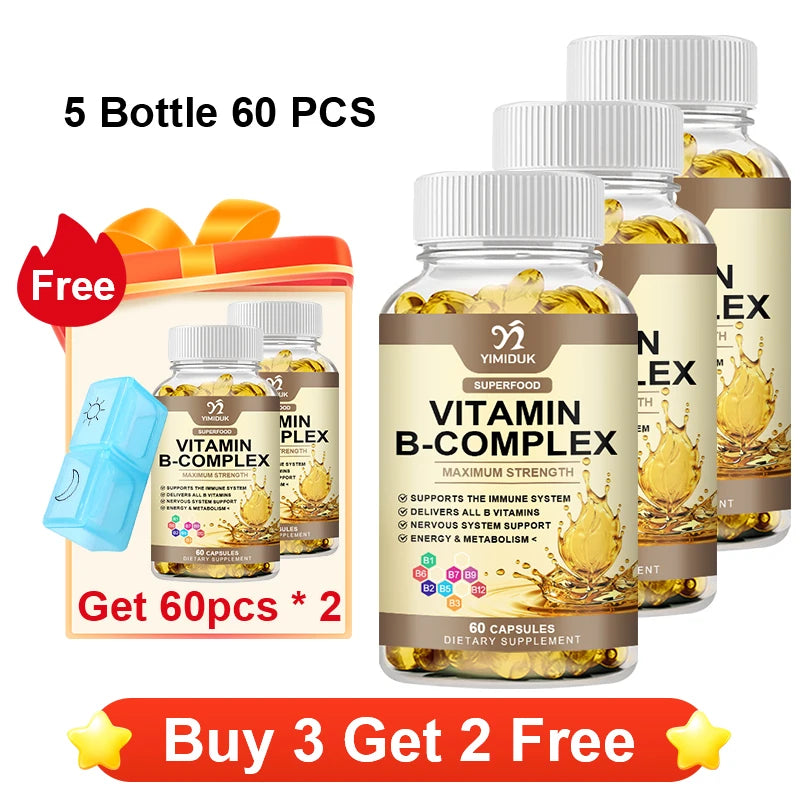 Vitamin B Complex Supplement, Supports Immune System, Nervous Health, Energy Production & Metabolic Balance for Men & Women