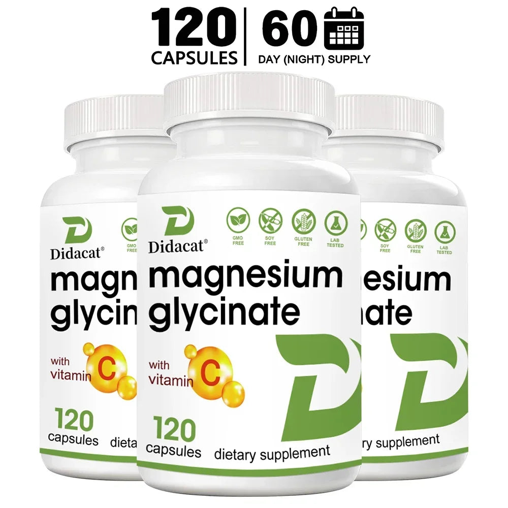 Magnesium Glycinate + Zinc Supplement Capsules, High Absorption, Support Sleep Health, Bone Joint, Brain, Strengthen Immune