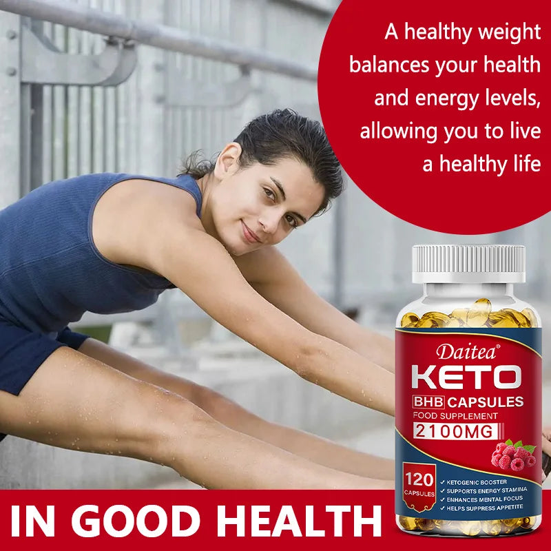 Keto BHB Capsules - Supports Weight Management, Energy, Concentration, Promoting Metabolism, Ketogenic Diet Ketone Supplement
