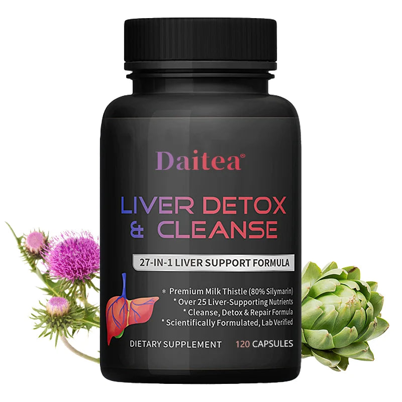 Liver Cleanse Detox Health Supplement With Milk Thistle Supports Healthy Liver Function Men & Women 30/60/120 Capsules