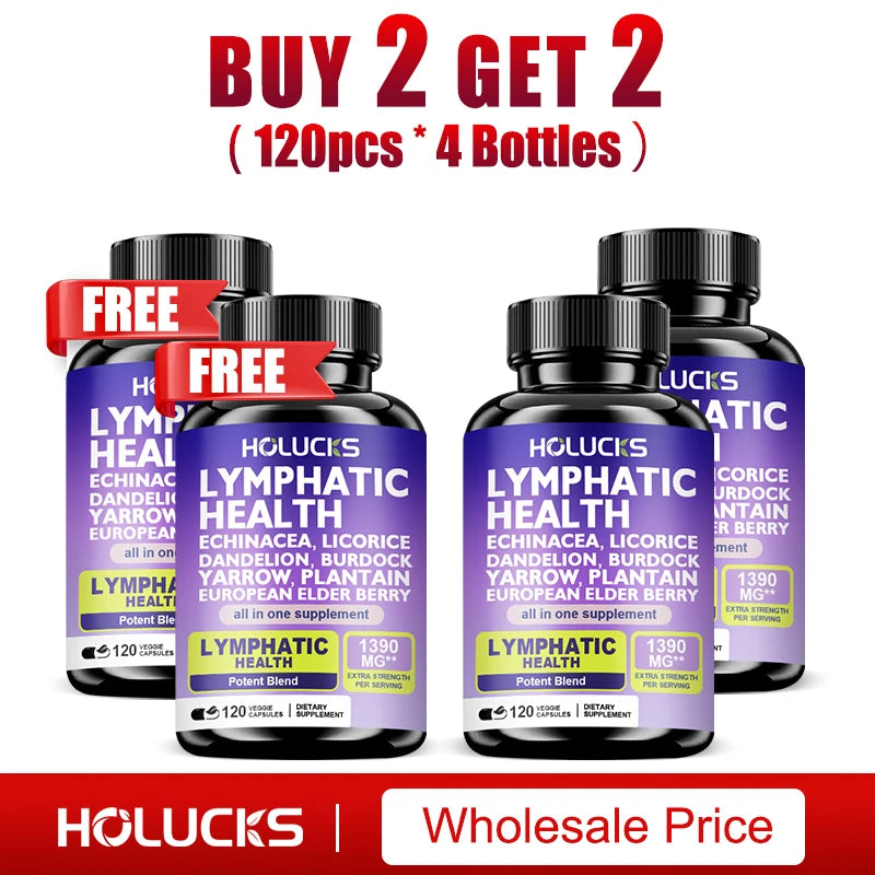 Buy 1 Get 1 Free! Premium Lymphatic Health Supplement, for Reduces Swelling, Boosts Immune Defense & Healthy Fluid Circulation
