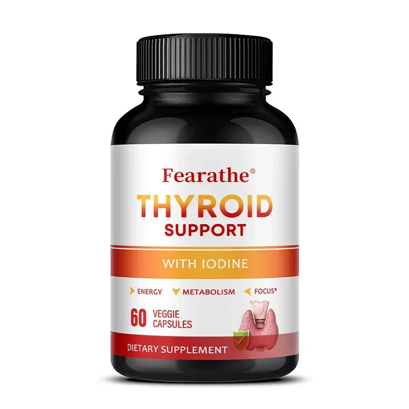Thyroid Support with Iodine, Improve Your Energy & Mood - Metabolism Booster Thyroid Health Supplement for Women and For Men