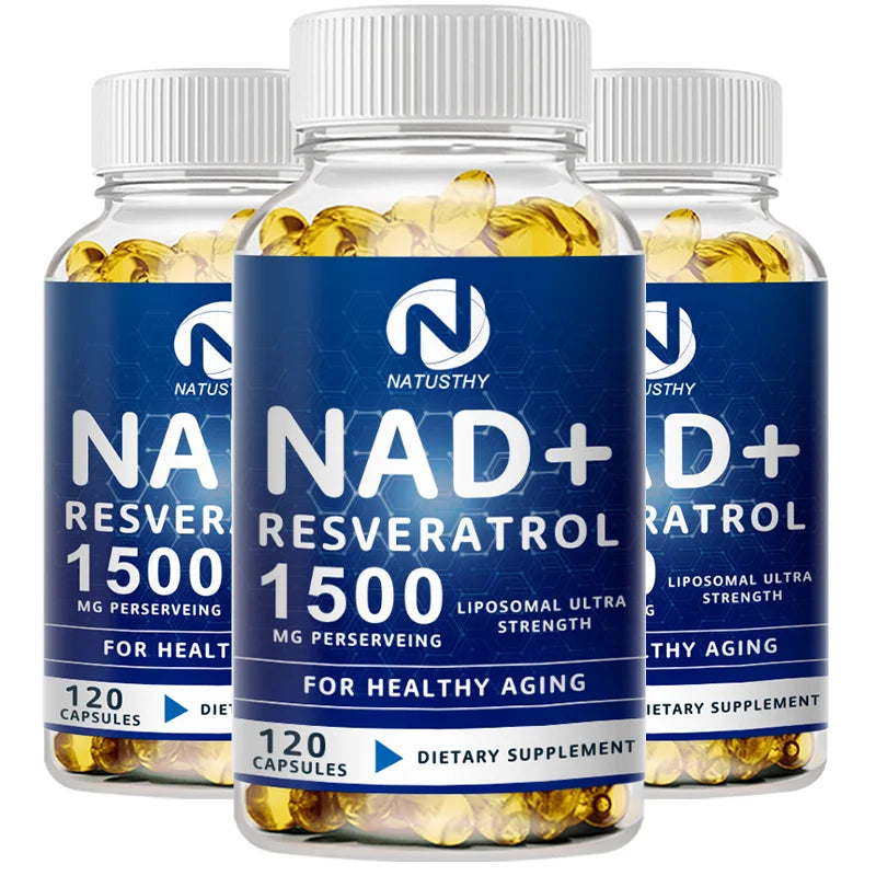 NAD Capsules Supplements - With Trans-Resveratrol, Natural Energy, Anti-aging & Cellular Health, Strengthens The Immune System
