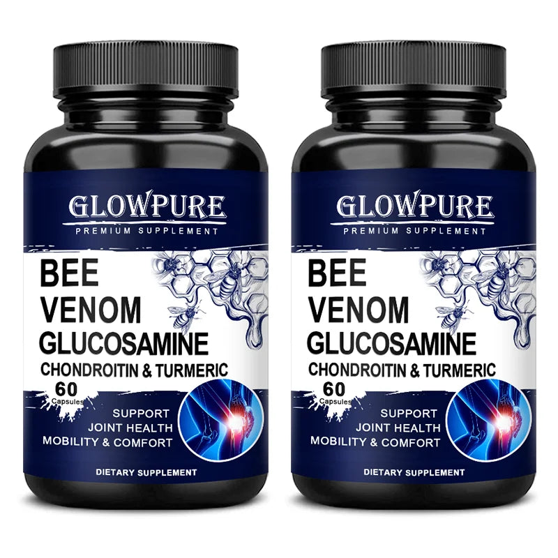 Glucosamine Chondroitin Capsules for Bone Joint Health and Mobility Comfort with Bee Venom Turmeric MSM