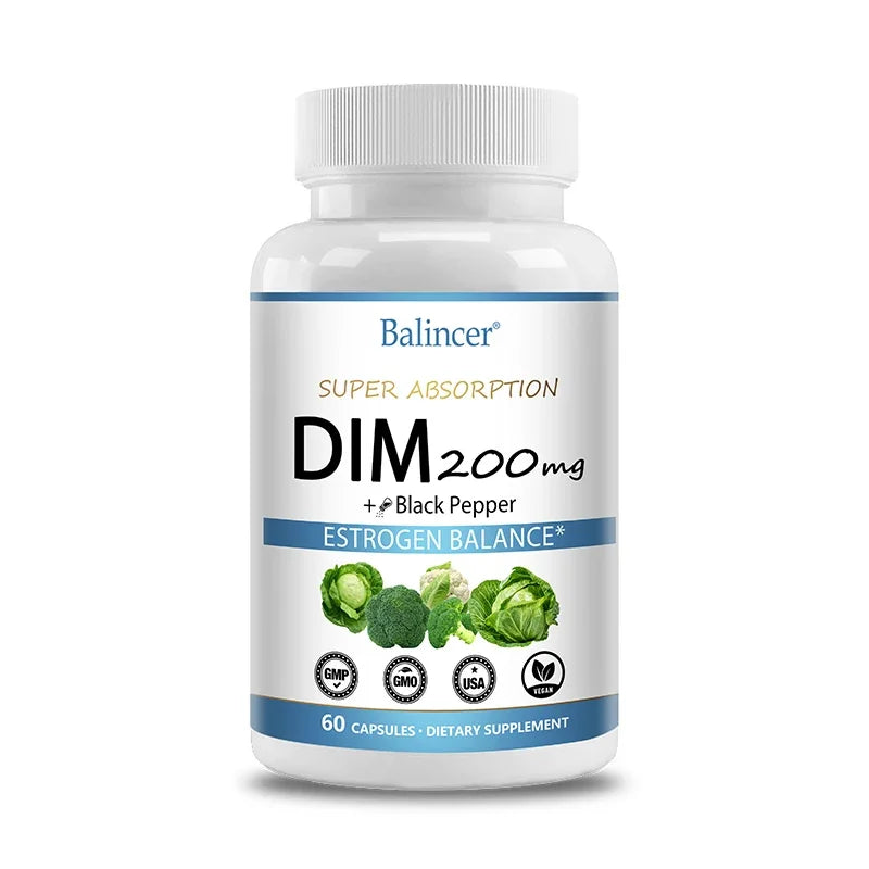 DIM Supplement 250mg with Piperine 5mg - Hormone Balance, Menopause Relief & Metabolism Support, Healthy Weight Management