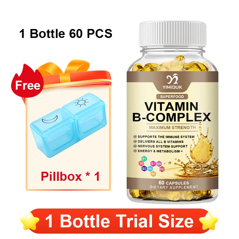 Vitamin B Complex Supplement, Supports Immune System, Nervous Health, Energy Production & Metabolic Balance for Men & Women