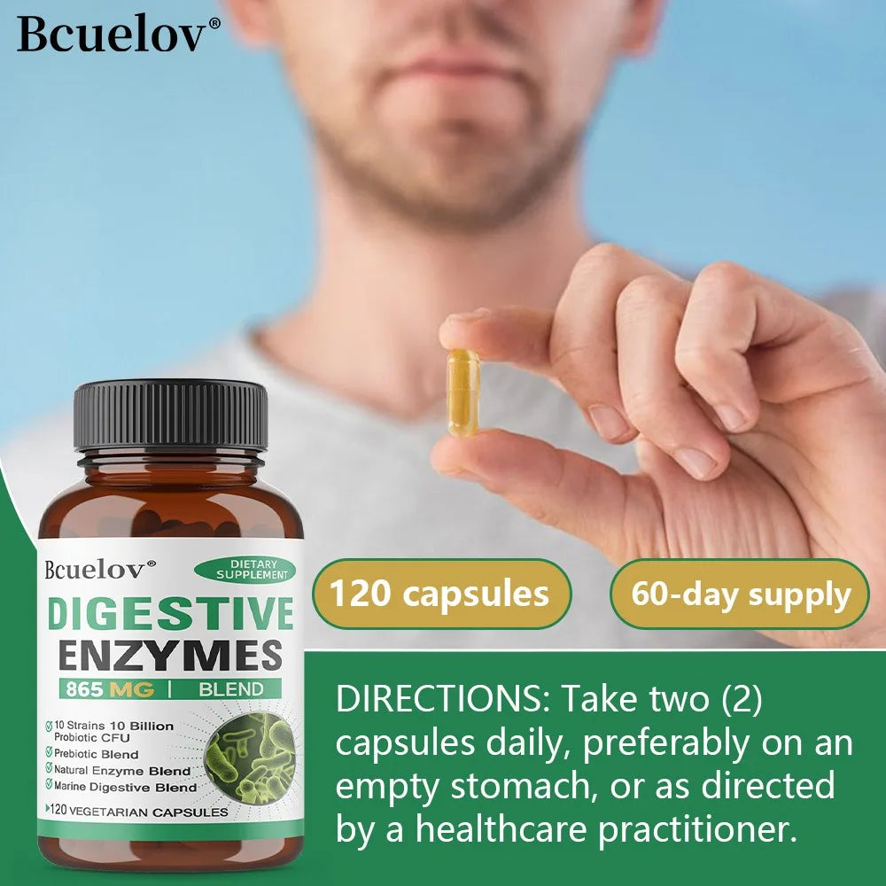 Digestive Enzymes Supplement - Digestion and Intestinal Health for Adults Men and Women, Promotes Nutrient Absorption