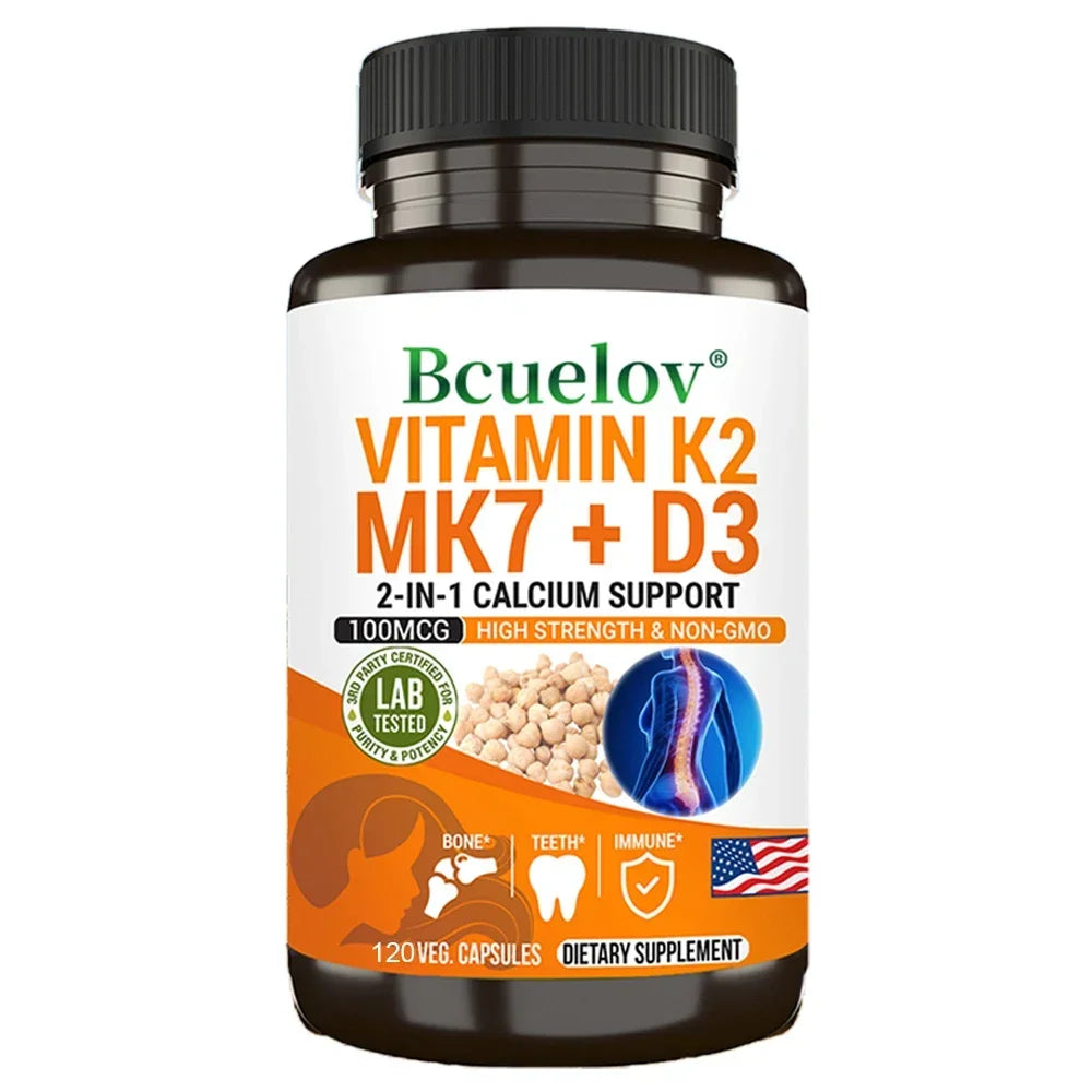 Natural Vitamin D3 K2 Softgels for Heart, Joint and Bone Health, D3 K2 Multivitamin Supplement