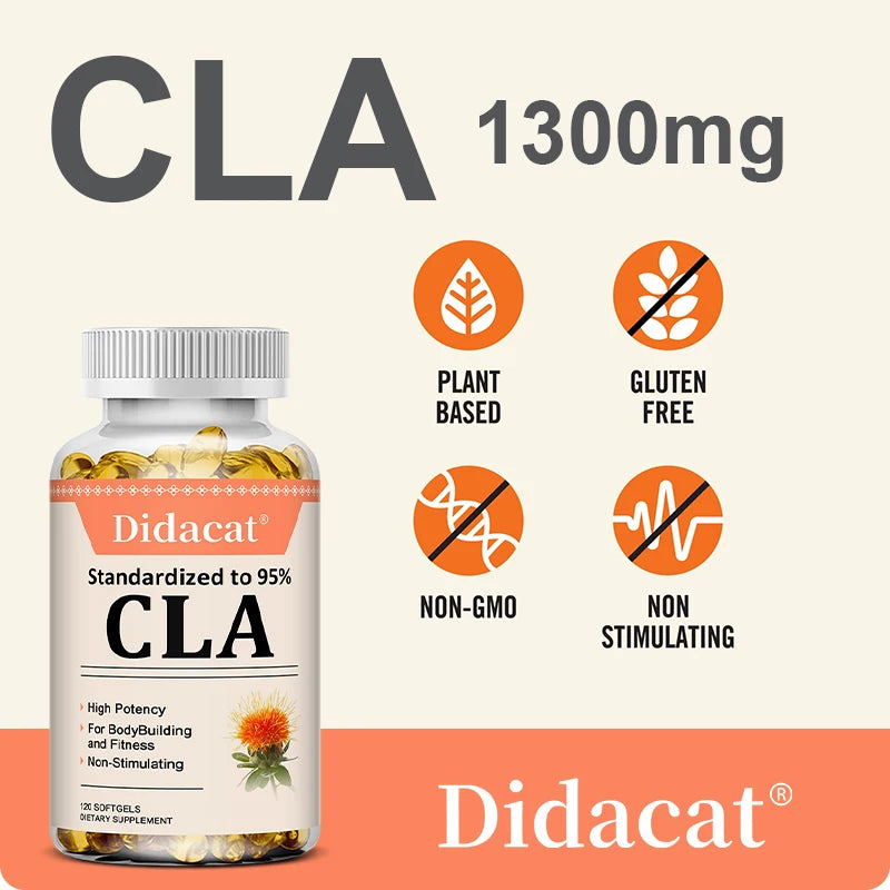 CLA Supplement, Supports Healthy Weight Management Lean Muscle Mass, 95% Active Conjugated Linoleic Acid, 30/60/120 Softgles