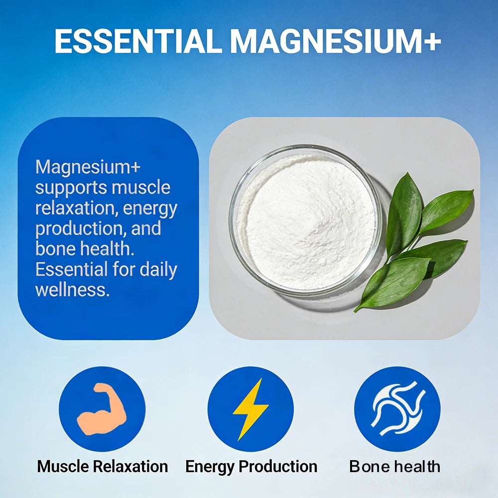 Magnesium 800mg Vitamin D3 Capsules, High Absorption, Supports Sleep, Muscle Recovery, Bone, Heart & Immune Health for Men Women