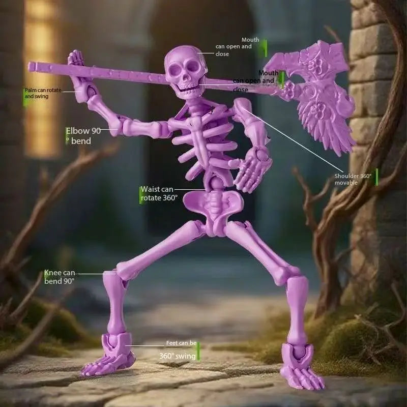3D Skeleton Model Assembly Toy Multi Joint Mobile Skull and Bone Puppet Decoration Action Figures Anime Gifts Games Toys
