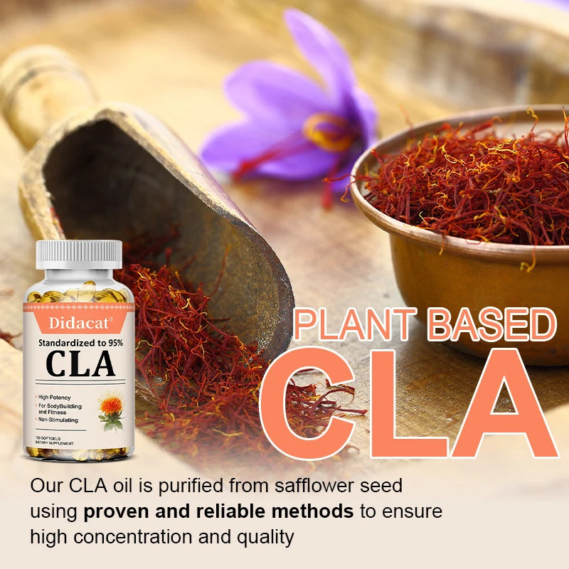 CLA Supplement, Supports Healthy Weight Management Lean Muscle Mass, 95% Active Conjugated Linoleic Acid, 30/60/120 Softgles