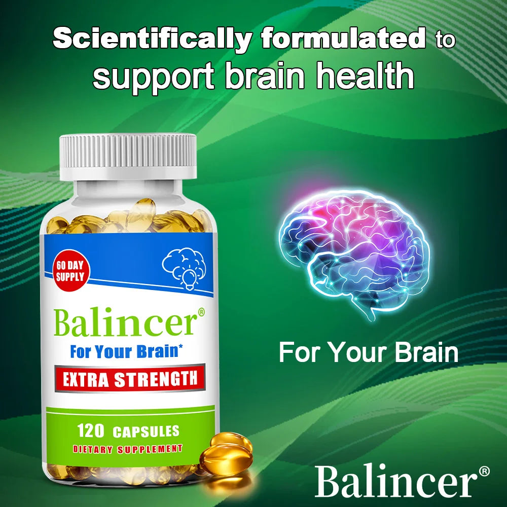 Vitamin D Capsules, Natural Brain Health Supplement, Support Cognitive Function, Memory, Concentration, Immune & Muscle Wellness
