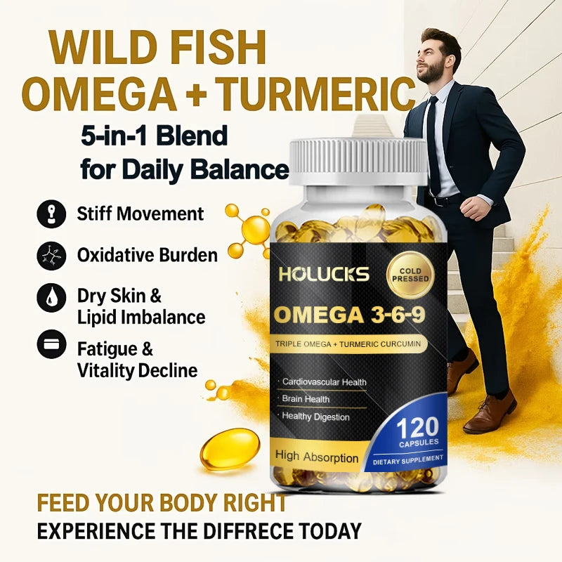 Buy 1 Get 1 Free! Omega 3-6-9 Supplement, Supports Heart & Brain Health, Skin Vitality, Immune Function & Daily Body Balance