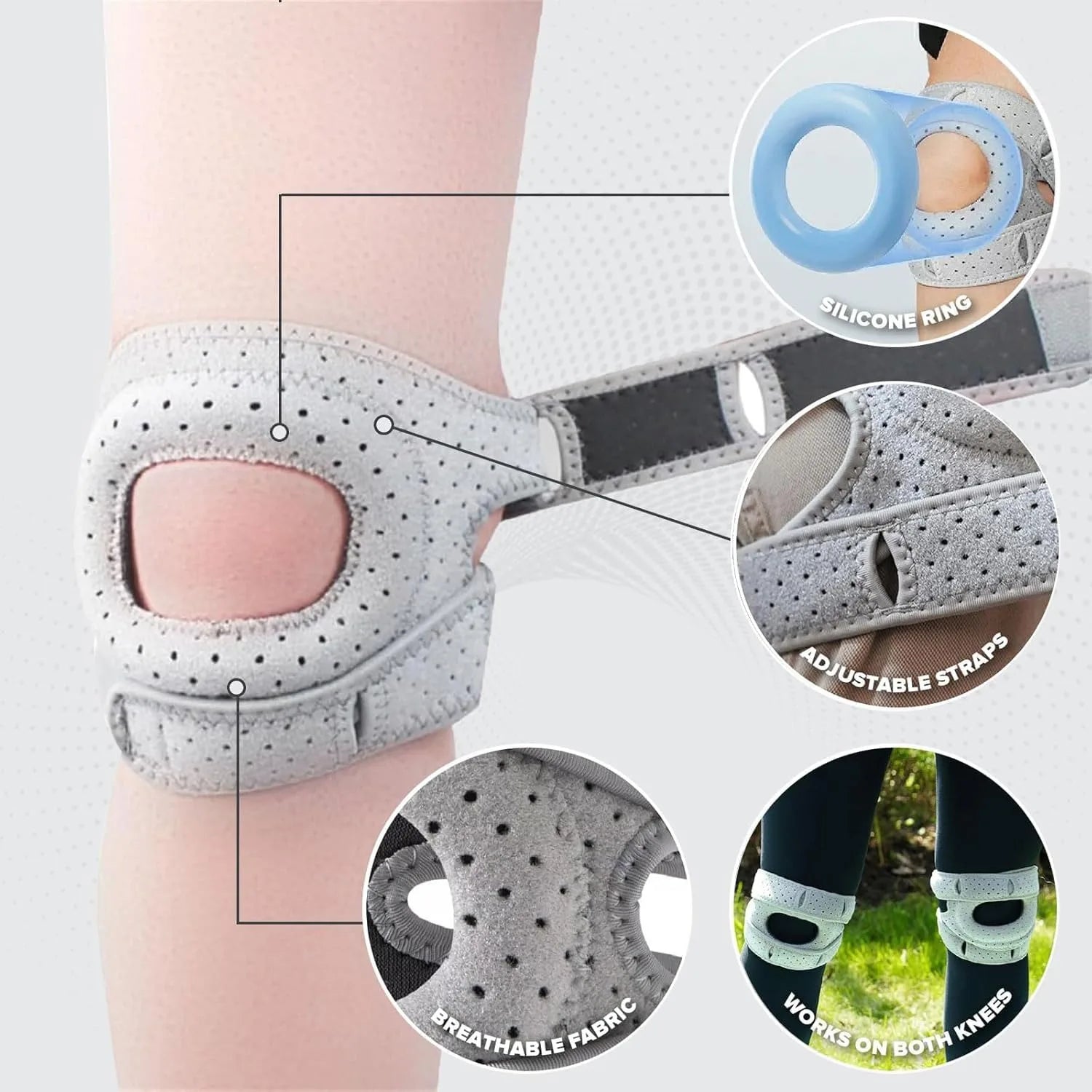 Breathable Patella Knee Band Sports Knee Support Brace Joint Protection Patella Strap For Men Women Running Fitness