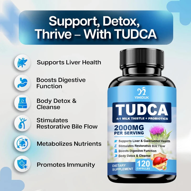 TUDCA Bile Salt Complex Supplement, Support Liver Detox & Anti-Aging, Digestive Health Immune System Men & Women