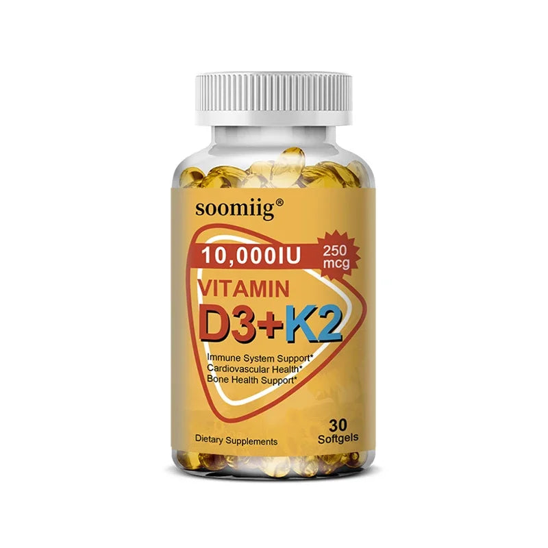 Vitamin D3 K2 Softgel Capsule Supplement Support Joint, Bone and Immune Health Strong Bones & Healthy for Men Women