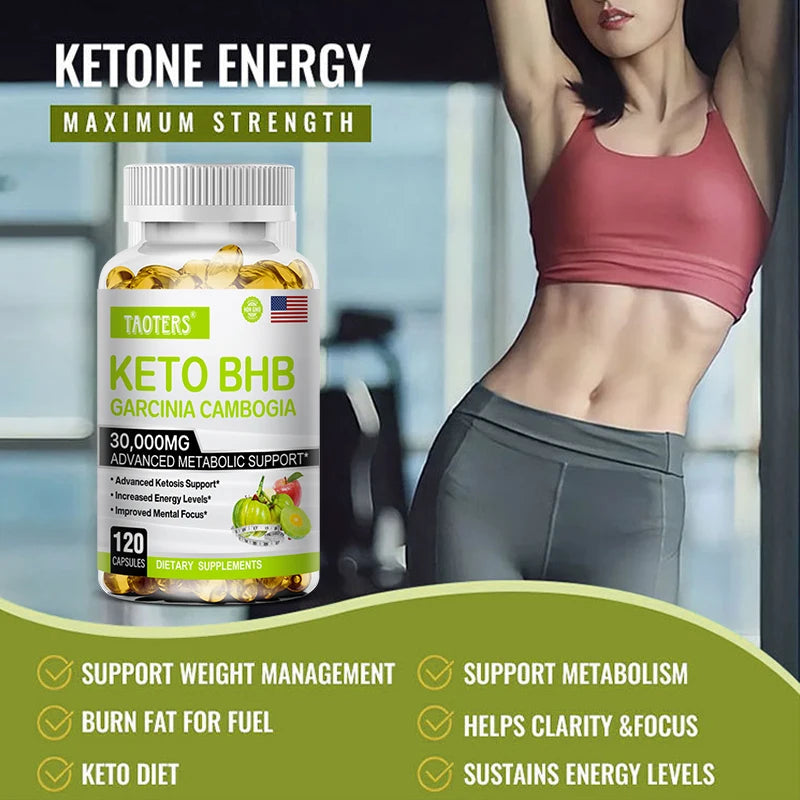 BHB Keto Apple Cider Vinegar Capsules Maintain Body Shape Weight Management Metabolism Detox Dietary Supplement