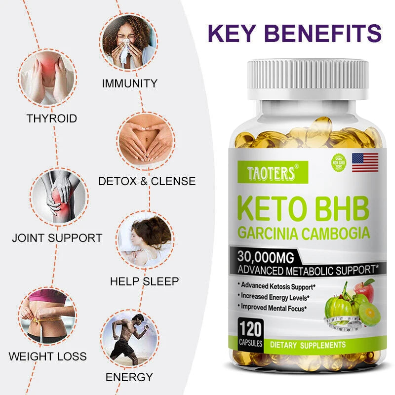 BHB Keto Apple Cider Vinegar Capsules Maintain Body Shape Weight Management Metabolism Detox Dietary Supplement