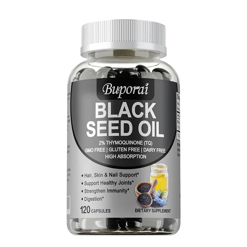 Premium Black Seed Oil 120 Capsules - Support Overall Health | Immune System Support, Non-GMO, Gluten-Free Supplement