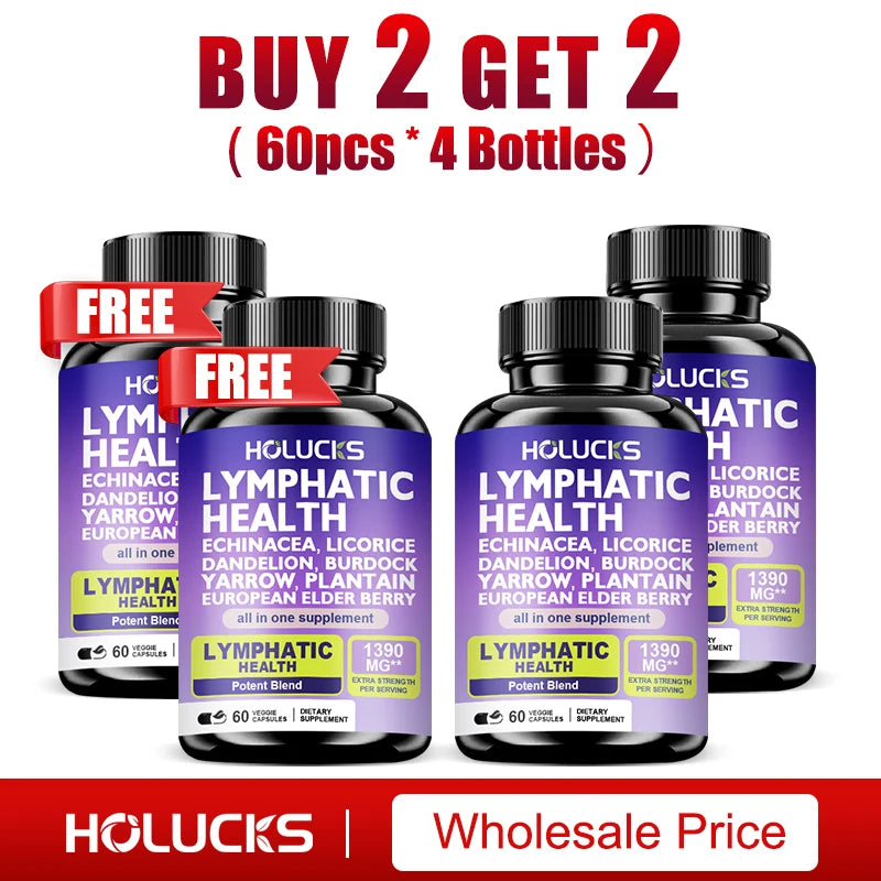 Buy 1 Get 1 Free! Premium Lymphatic Health Supplement, for Reduces Swelling, Boosts Immune Defense & Healthy Fluid Circulation