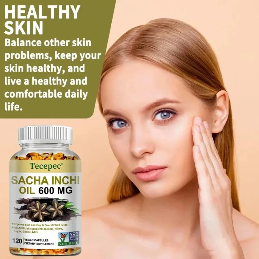Sacha Inchi Oil Supplement - Promotes Brain and Joint Health, Helps Lower Cholesterol, Antioxidants, support Immune System