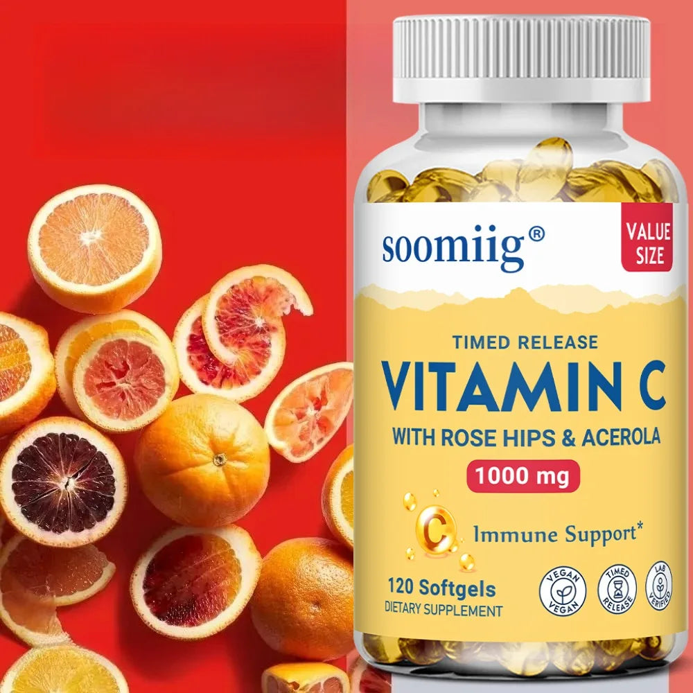 Vitamin C Capsules 1000mg - Immune System and Collagen Booster, Skin Health, Anti-aging Antioxidant Supplements