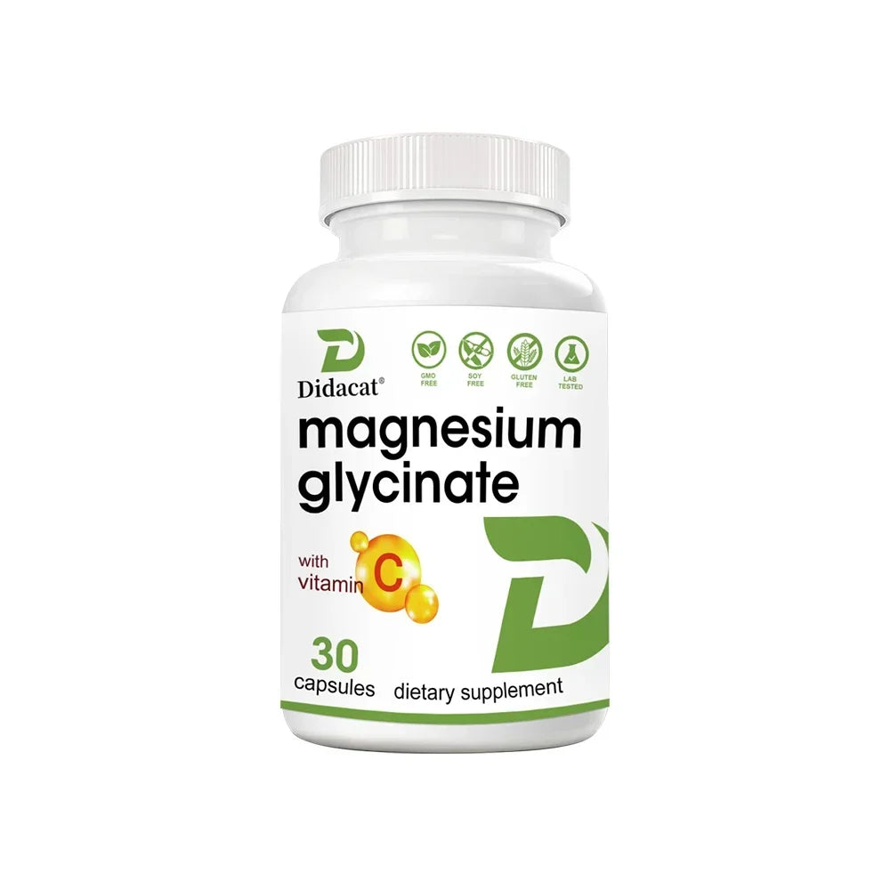Magnesium Glycinate + Zinc Supplement Capsules, High Absorption, Support Sleep Health, Bone Joint, Brain, Strengthen Immune