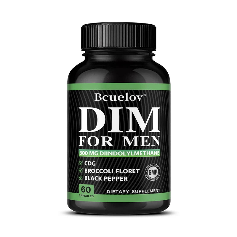 DIM Supplement 120 Capsules with Piperine - Hormone Balance Menopause Prostate Health Metabolism Support, Increase Muscle Mass
