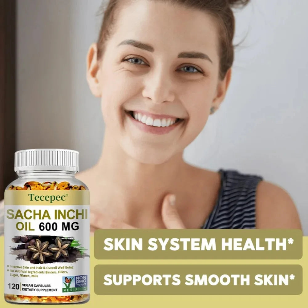Sacha Inchi Oil Supplement - Promotes Brain and Joint Health, Helps Lower Cholesterol, Antioxidants, support Immune System