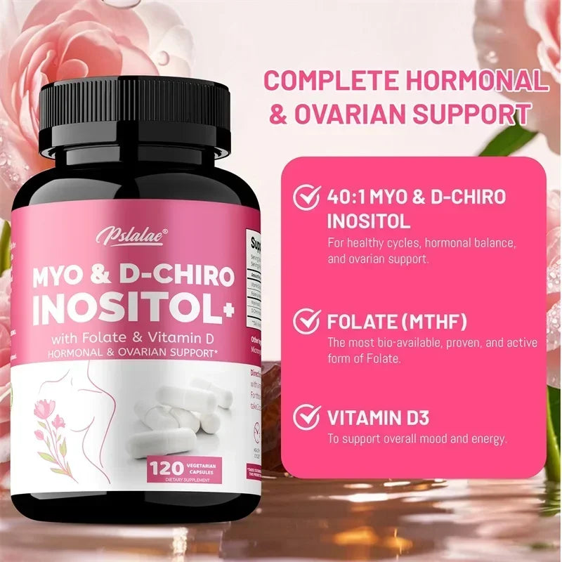 MYO & D-CHIRO INOSITOL - Rich in Vitamins, Supports Women's Health and Ovarian Function, Improves Immunity,Hormone Balance