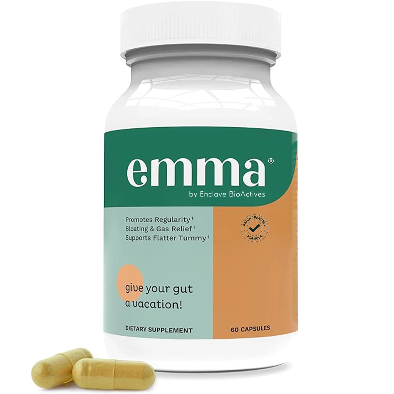 Gut Health Relief Supplement for Men & Women, Leaky Gut & Digestive Support for Constipation, Bloating & Gas Relief, 60 Capsules
