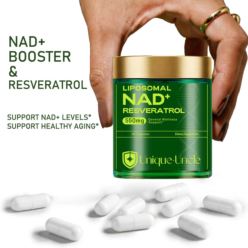 NAD Resveratrol Supplement for Women & Men. Support Cellular Healthy, Energy & Health Aging. NMN Supplement Alternative - 550mg